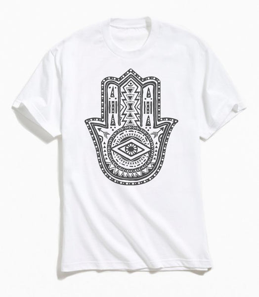 Hamsa Hand Tee - White