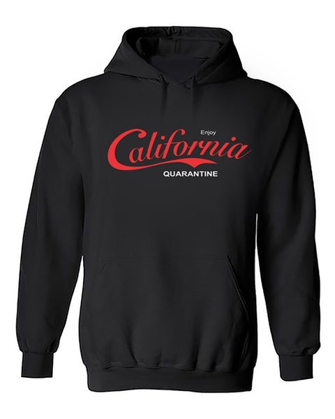 Enjoy  California Quarantine Pocket Hoodie- Black