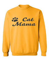 Cat Mama Crew neck sweater-Mustard