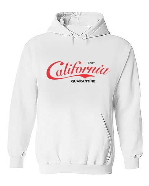 Enjoy California Quarantine Pocket Hoodie- White