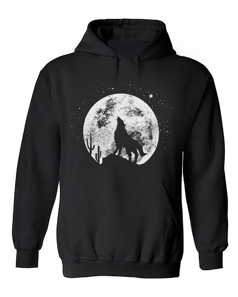 Wolf Moon Pocket Hoodie-Black