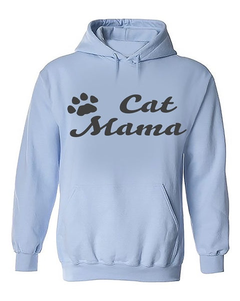 Cat Mama Pocket Hoodie- Blue